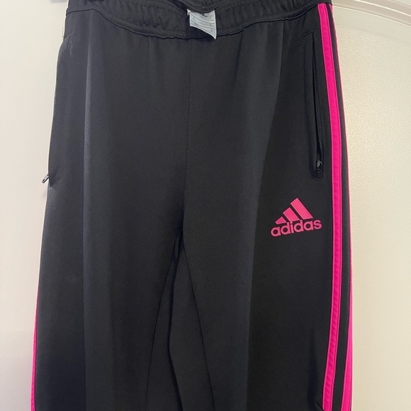 Adidas | Kids Large climacool black joggers | Hot pink stripes - Picture 4 of 8